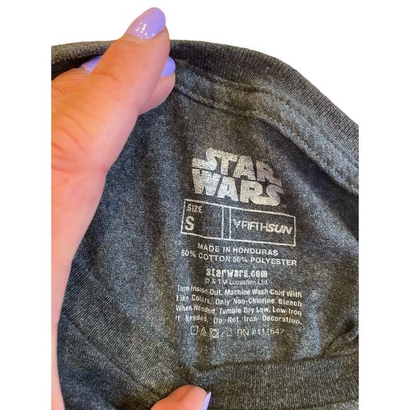 Star Wars T-Shirt Stay Golden Graphic C-3PO Crew Neck Heathered Navy/Gold M S - Picture 8 of 8